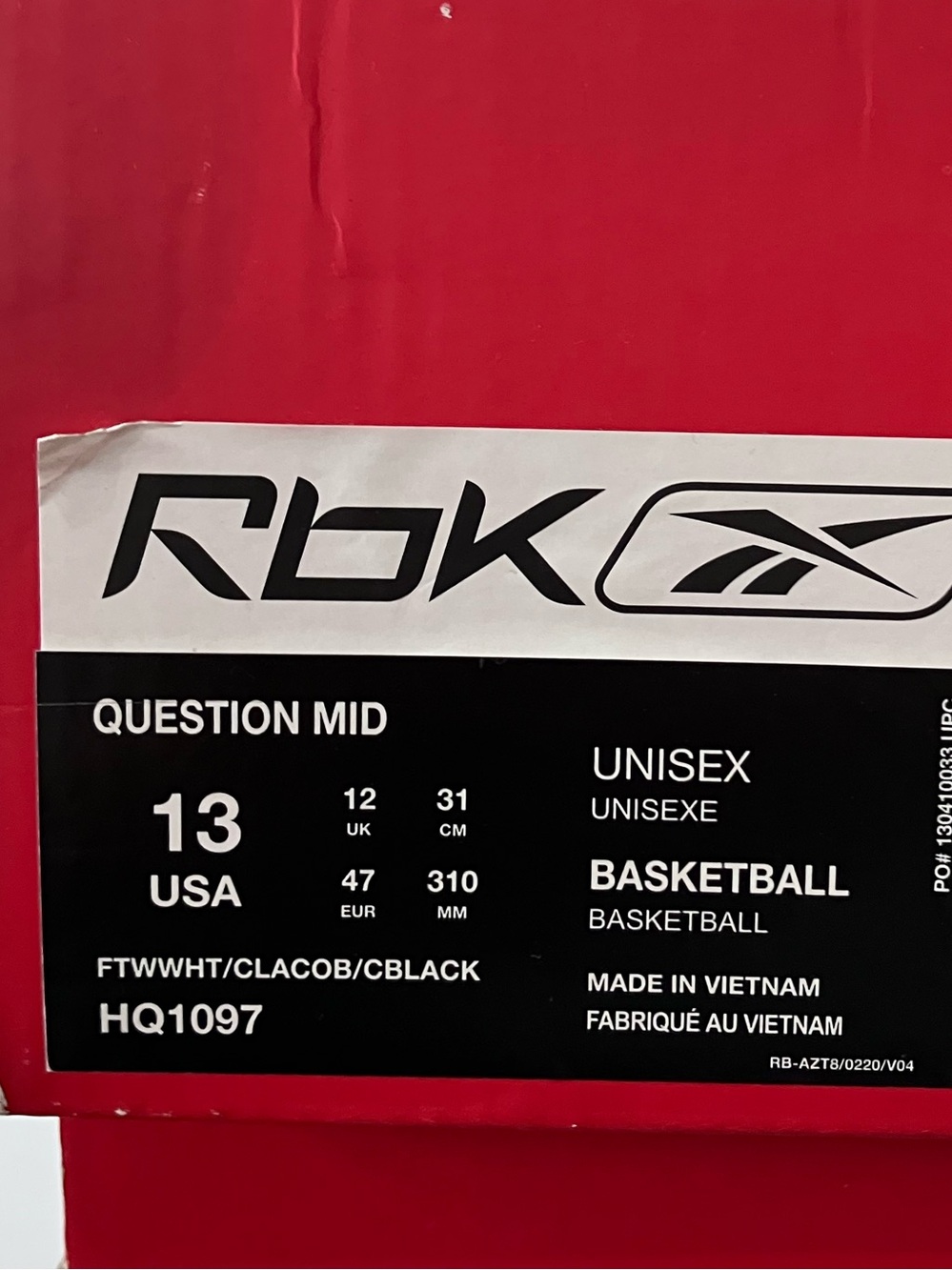 Reebok Question Mid Panini Tiger Prizm Size 13 - Picture 9 of 9